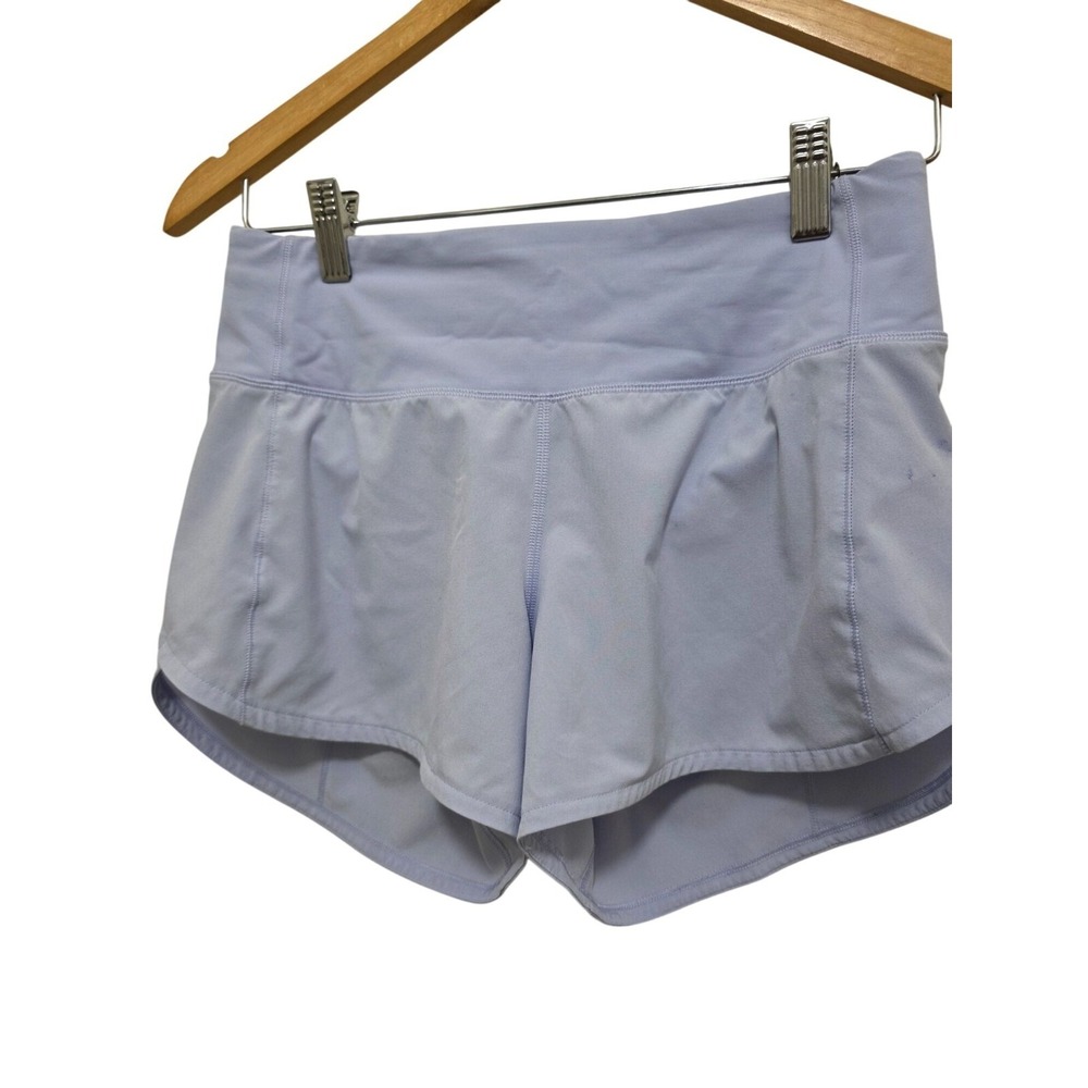 Lululemon Womens Light Purple Swiftly Sculpt Running Shorts Size 4 With Zipper P